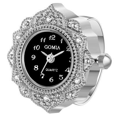 Women's Ring Watch, Free Size, 3ATM Waterproof, Ring Watch, Finger Ring Watch, Digital Analog, Cute, Silver, White, Women's Fashion Accessories