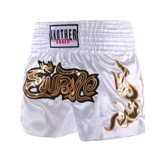 Muay Thai Boxing Shorts Women Men Training Fighting Kickboxing Trunks Wide Elastic Waistband Embroidery Pattern Boxing Shorts