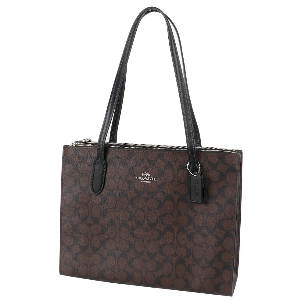 

Tote Bag CL399 SVBRB Signature A4 Compatible Outlet Silver Brown Black [Coach] Women s [Used]