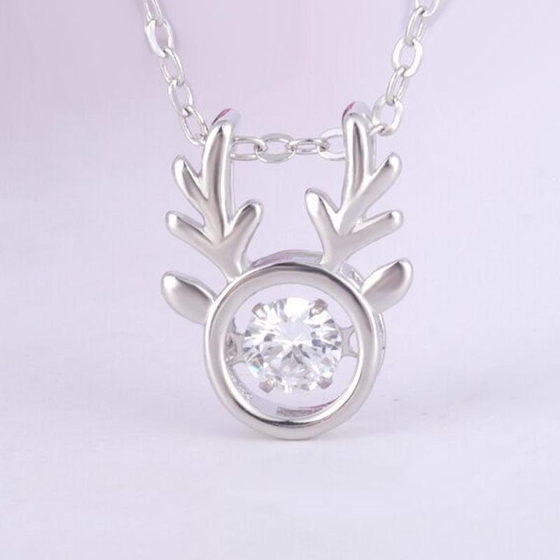 

Циркониевое колье «Сердцебиение и оленьи рога» - Креативная европейско-американская цепочка для ключицы, Идеальный рождественский новогодний подарок