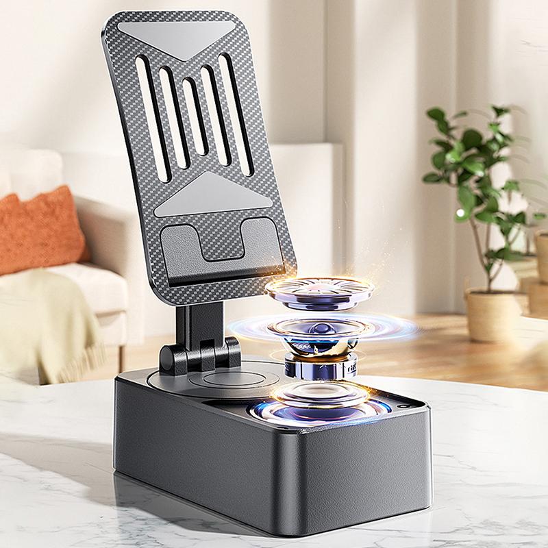 Suport 3 în 1 pentru telefon mobil, difuzor Bluetooth, baterie externă, rotativ, pliabil, suport de birou leneș pentru telefon mobil, tablete