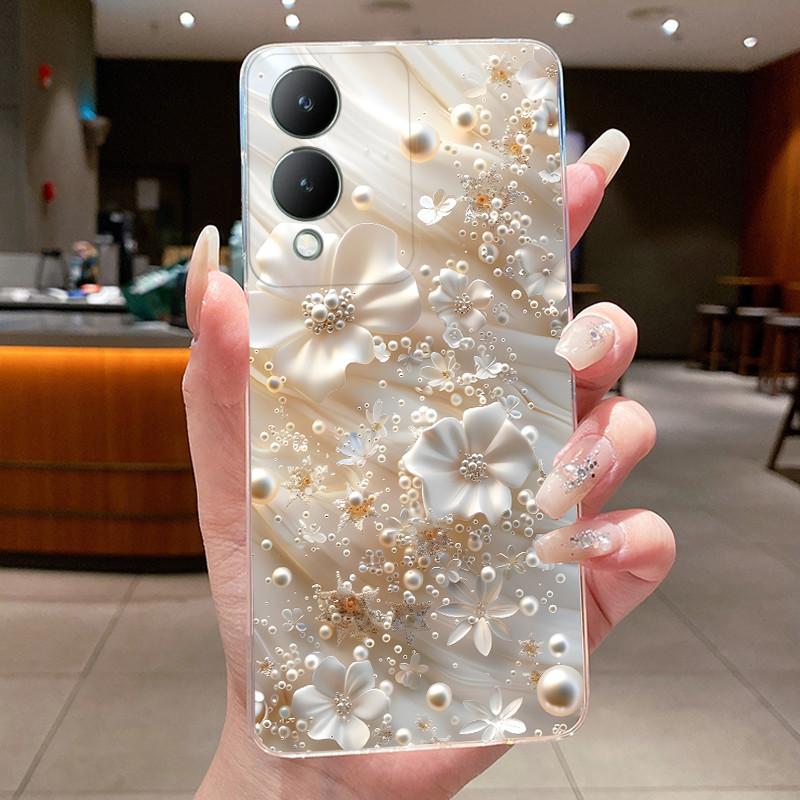 Phone Case For Vivo Y17s 4G / Y28 5G Butterfly Bow Protective Thin Casing VivoY17s Y 17S 4G Transparent Soft Silicone TPU Cover