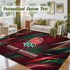 Crystal Velvet Square Rug Custom NameEngland Rugby Pattern Non Slip Home Floor Decor Rug