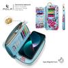 Magnetic Lanyard Leather Zipper Wallet Card Phone Case for iPhone 17 Air 16 15 Pro Max 14 Plus 13 12 11 XS XR X Flip Stand Cover