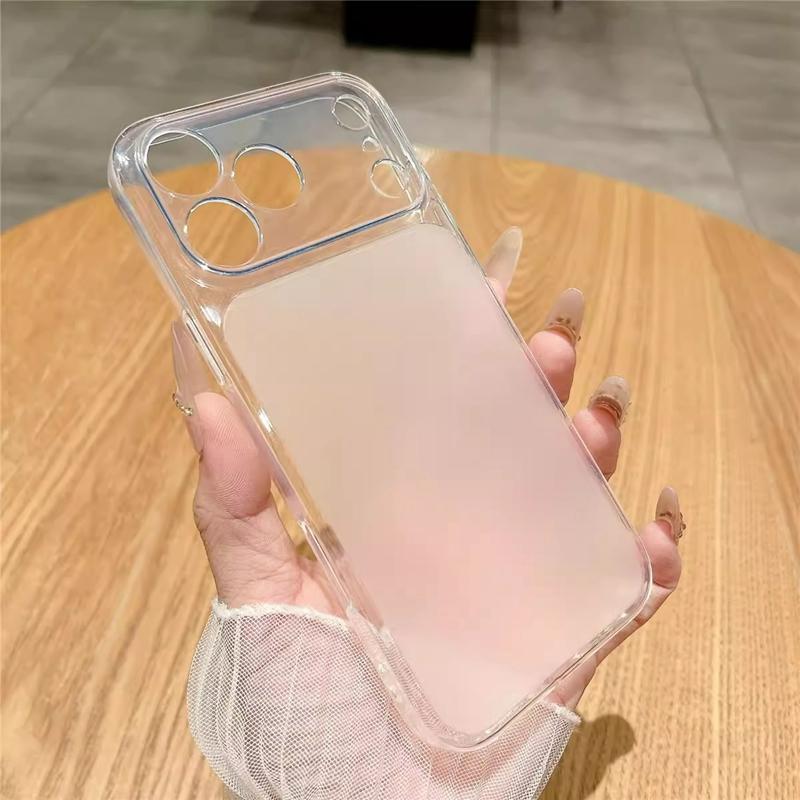 Matte Soft TPU Plain Phone Case For iPhone 13 14 15 16 17 Pro Max Transparent Silicone Shockproof Bumper Back Cases Cover