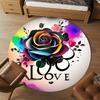 1pc Rose Love Round Chair mat office Area Rug - Non-Slip, Floor Mat for Office, Bedroom, and Indoor Decor p127137
