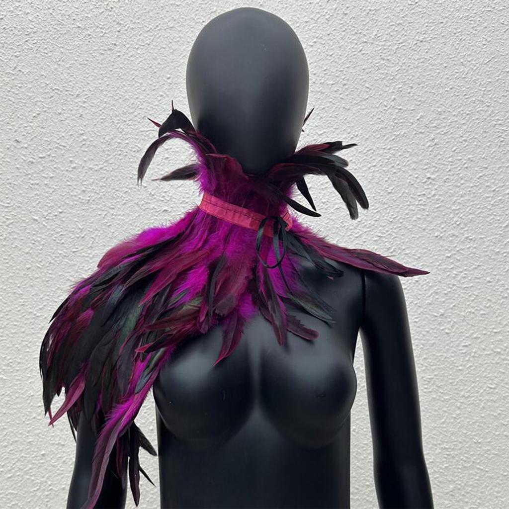 Gothic Feather Shawl Stage Makeup Ball Costume Accessories