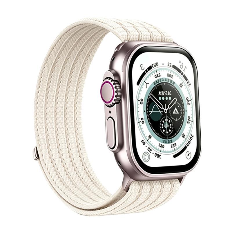 Premium Nylon Braided Hook & Loop Strap, Cloud Soft Breathable Watch Band for Apple iWatch Series 1-11