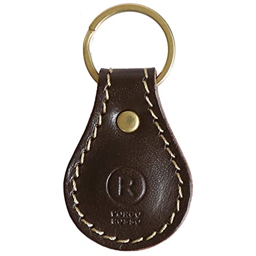 Porco Rosso Leather Keychain, Car/Motorcycle Key Ring, Small Carabiner, Compact, Teardrop Design, Genuine Tochigi Leather, Made in Japan, Men's/Women'