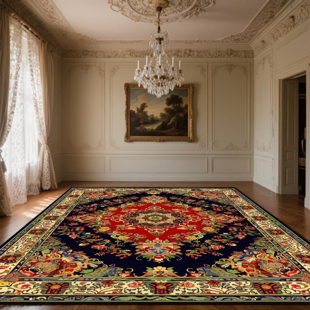 Persian Red Carpets for Living Room Washable kitchen floor carpet Bohemian Rugs for Bedroom Non-slip Lounge Rug Mat for Children