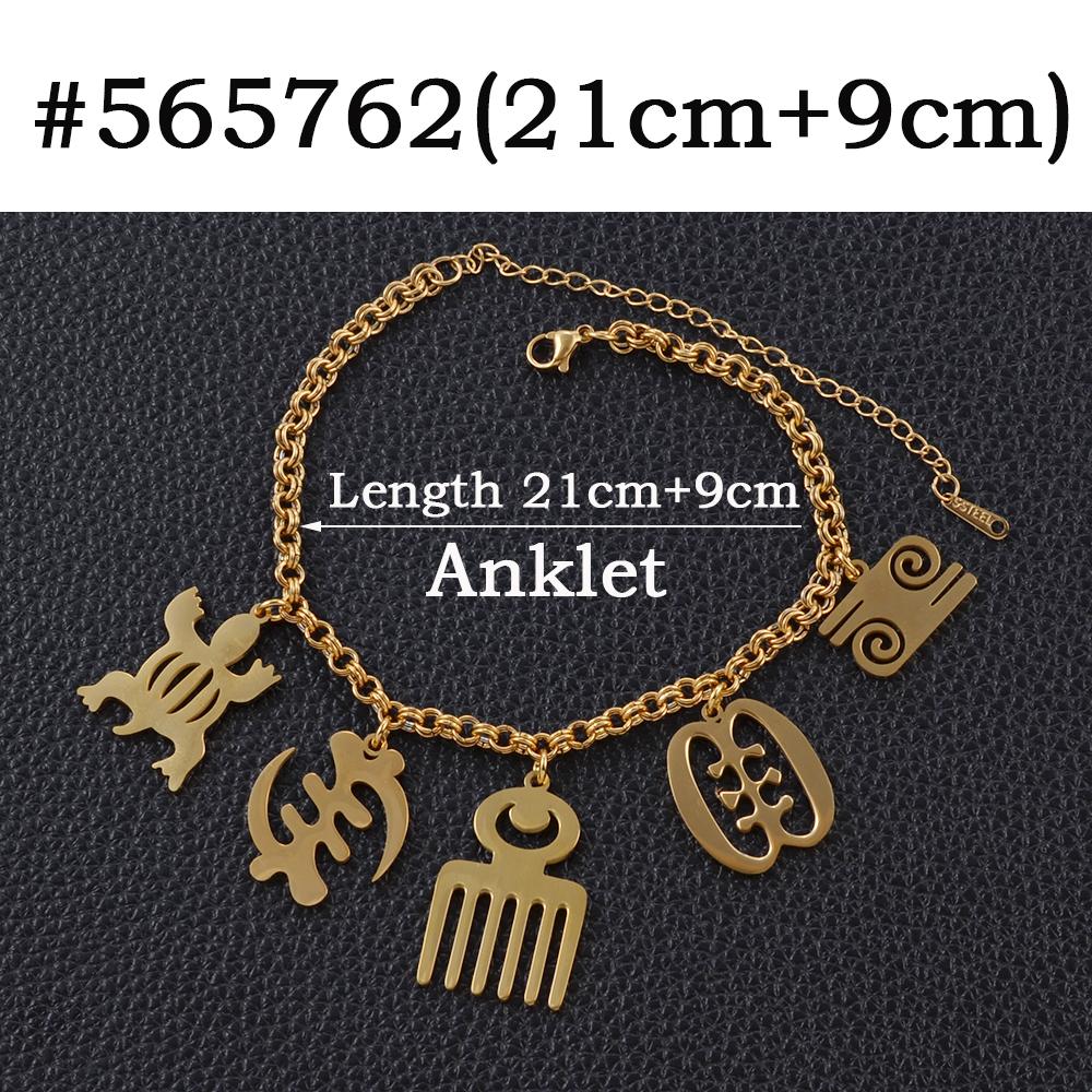 Anniyo 1PC/Africa Adinkrahene Symbol Necklaces Women Stainless Steel Adinkra Gye Nyame Dua Ancient Egypt Jewelry #566062