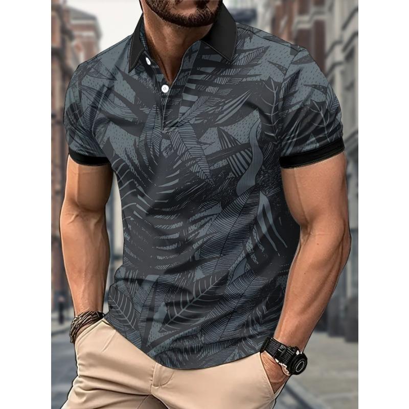 The new men's short-sleeved POLO shirt for summer 2025 features a casual fashionable and comfortable 3D pattern print