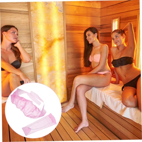 Parliky Spa Underwear and Bra Set, Disposable Nonwoven Bra and Panties for Sauna and Spa Care, Pink, 20-Pack