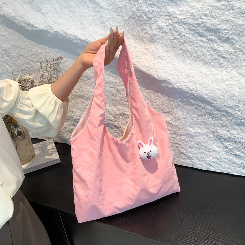 Fashion single shoulder portable quicksand vest bag fashion casual satchel canvas bag large capacity contrasting color women