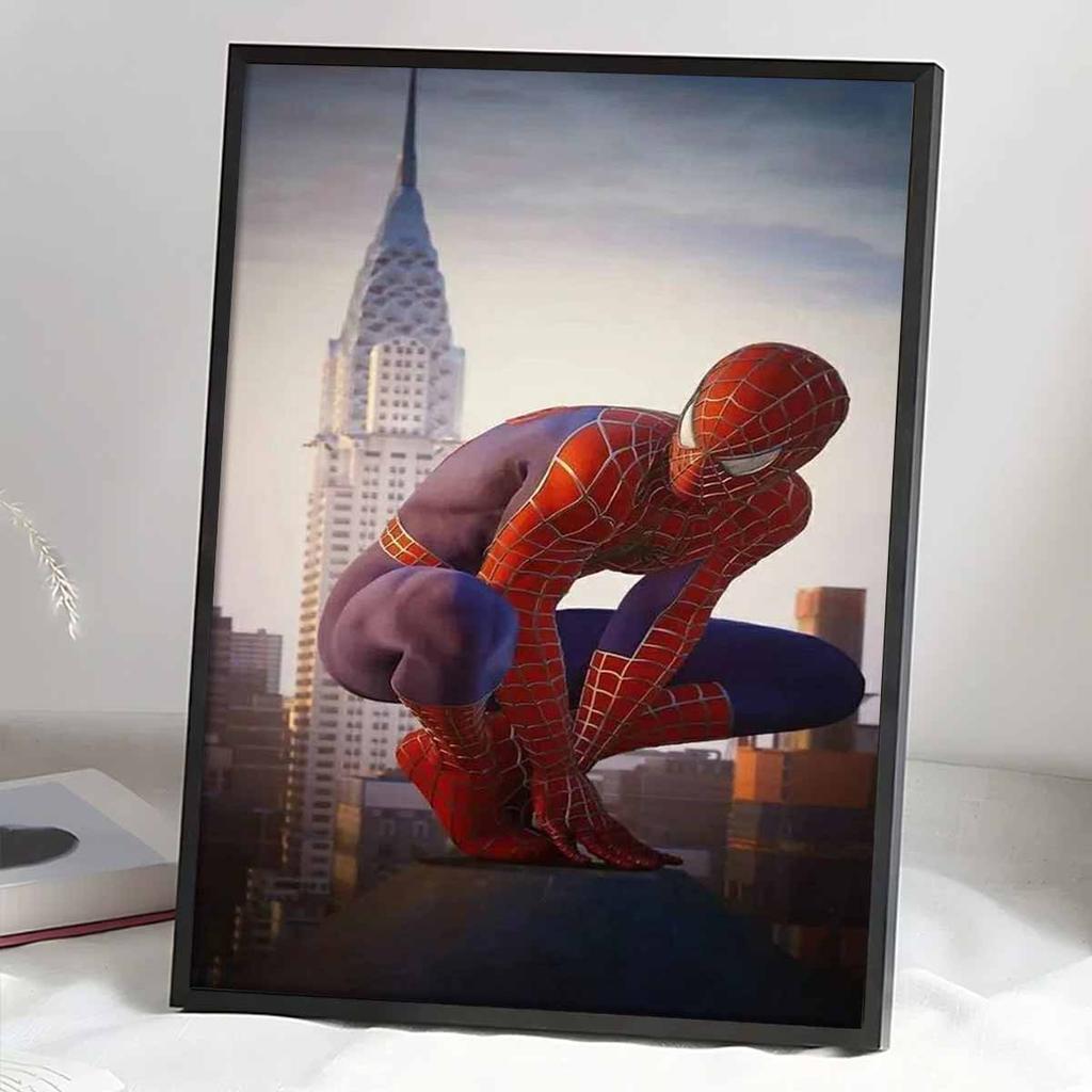 Full Round Diamond Painting Spider-man On The Tall Building Art Rhinestone Picture Mosaic DIY 5D Cross Stitch Embroidery Home Decoration