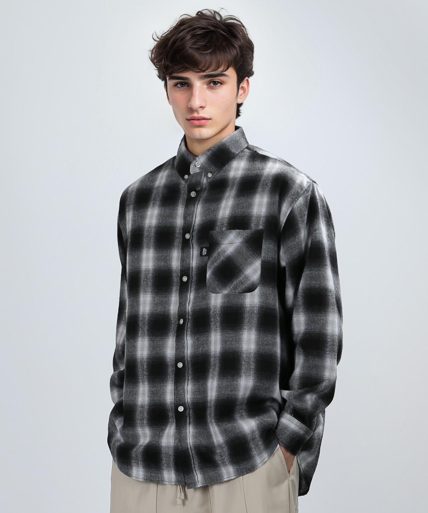 Johnny West Fiber Check Shirt (Black And White) 48