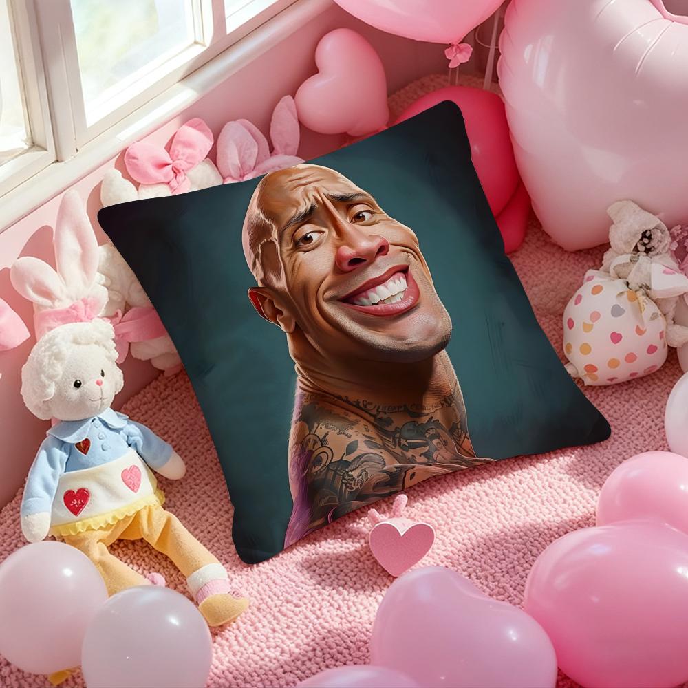 The Rock Face America Dwayne Johnson Cushion Cover Pattern Printed Pillowcase For Living Room Sofa Cushion Cover Bedroom Decor
