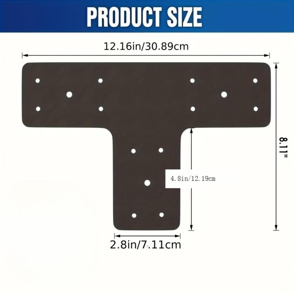 Soporte de Pergola Resistente en Forma de V L, Placa de Reparación de Pilar de Viga para Conexión de Vigas de Tejado de Casa Muebles de Madera, Sin Tornillos
