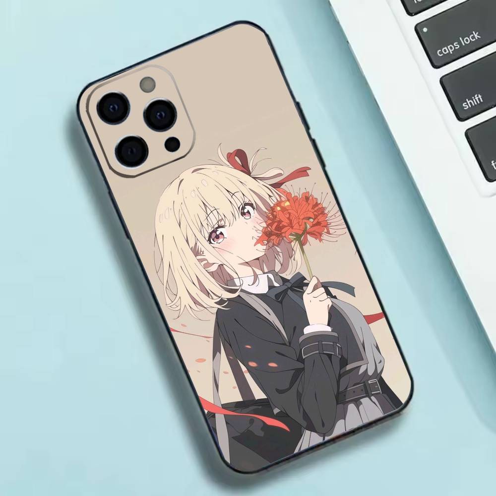 Lycoris Recoil Chisato Phone Case For iPhone 17, 16,15,14,13,12,11 X XR Plus,Others Soft Black Cover