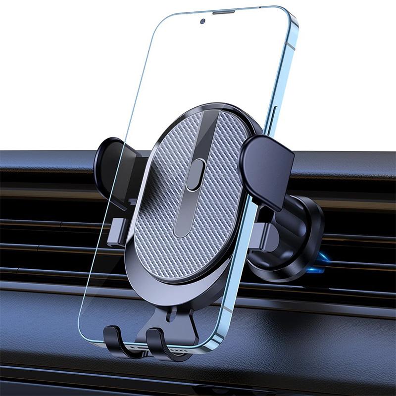 

New Car Phone Holder Stand Mount Upgrade Auto Locking Universal Phone Holder with Hook Clip for Car Air Vent for iPhone Samsung чорний