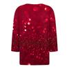 Dámské tričko s vánočním potiskem, knoflíky a 3/4 rukávem, pro každodenní nošení i na víkend, módní základní kousek s výstřihem do V, běžného střihu