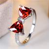 Luxury Female Rainbow Stone Bowknot Engagement Ring Trendy CopperColor Bride Wedding Jewelry Gift For Women