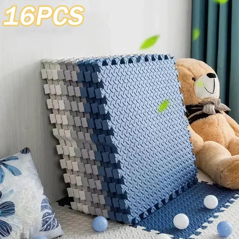 6PCS Sports Gym Mat Protection EVA Leaf Grain Floor Mats Yoga Fitness Non-Slip Splicing Rugs Thicken Shock Room Workout 30*30cm