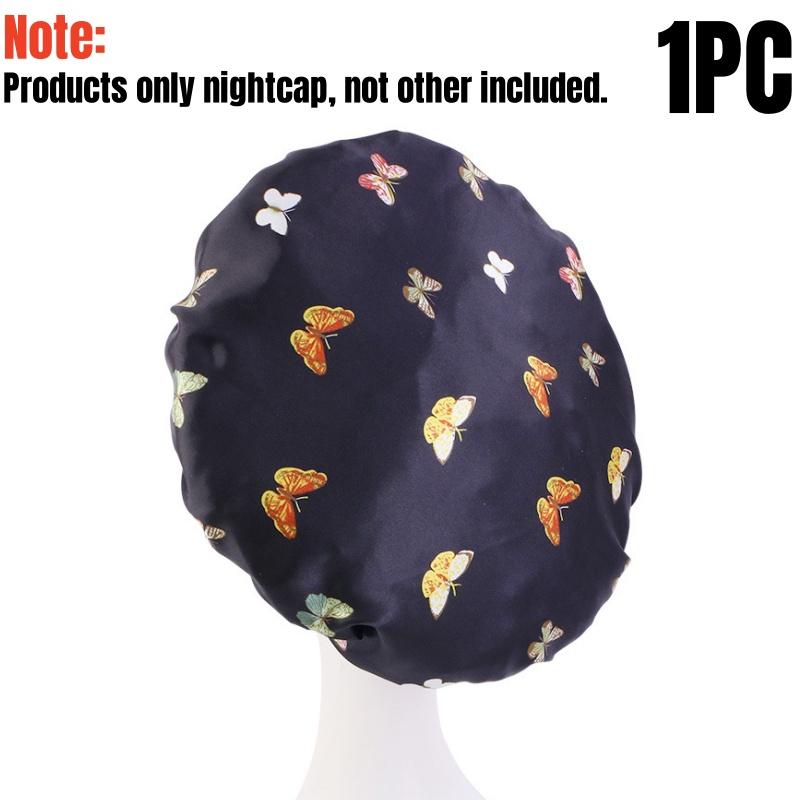 

1/2/3 шт. атласная шапочка для сна с принтом бабочек, широкая эластичная шапочка для волос, мягкая тюрбан-шапочка для химиотерапии, умывания лица, ухода за волосами и макияжа
