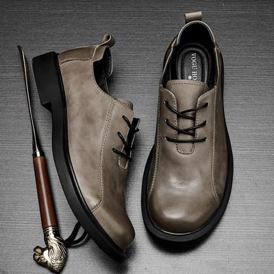 Pánské kožené boty Nízké neformální boty Business Britský styl Trend Retro Líné čepice boty Muži
