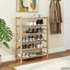 Shoe Rack with Storage Shelf Natural 68 X 28 X 96 Cm Bamboo