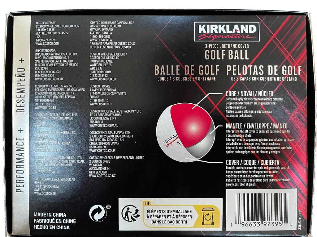 Kirkland Urethane Cover Golf Balls Performance Plus Three-Piece V3.0 #1654518 (Dozen)