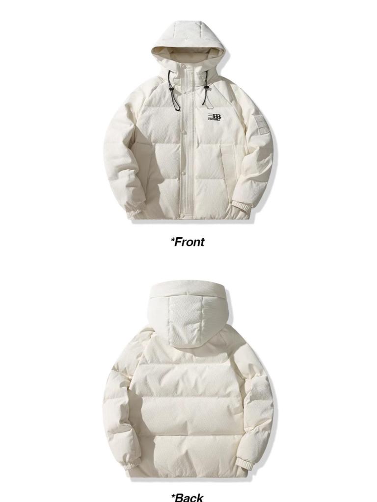Men's High-End White Duck Down Jacket - Thick, Warm, Loose Fit with Hood
