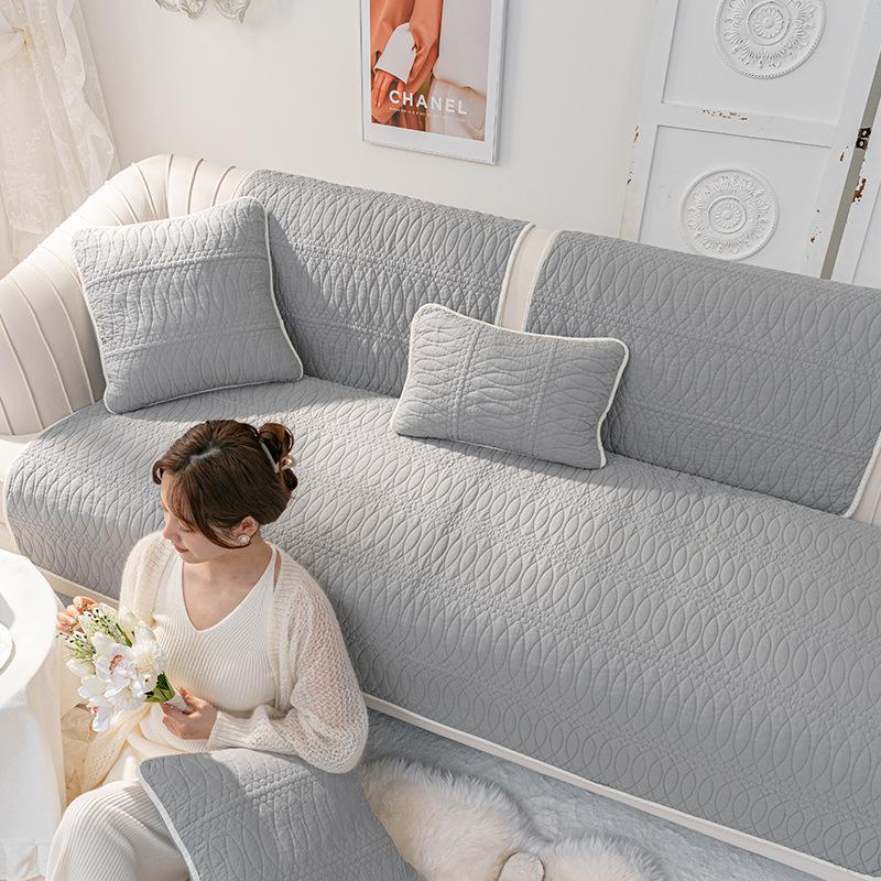 Cotton Sofa Cushion Universal In All Seasons  New Non-Slip Fabric Simple Modern High-End Living Room Backrest Towel Cover Cloth