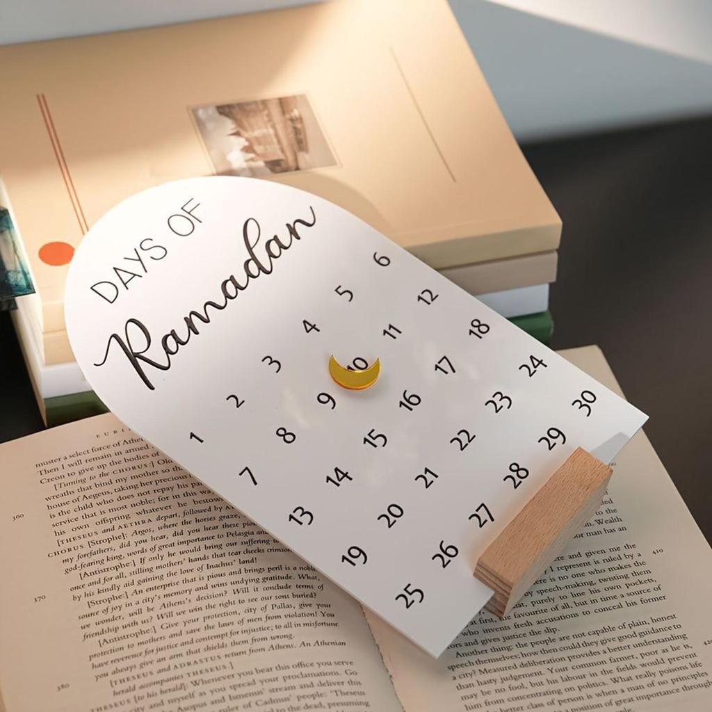 Ramadan Countdown Calendar, 30 Day Advent Countdown Calendar, Acrylic Desktop Eid Decoration Gift, Eid Blessing Magnet decor