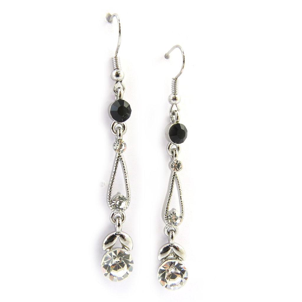 Les Trésors De Lily [M0667] - Designer Earrings 'Sissi' Black White