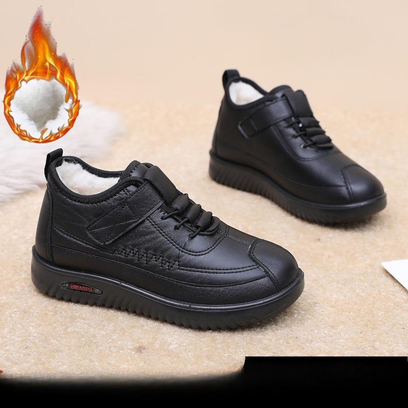 

Женская хлопковая обувь 2024 года, новые зимние женские ботинки, нескользящие удобные хлопковые ботинки, плюшевые уличные нескользящие теплые зимние ботинки 38 чёрный