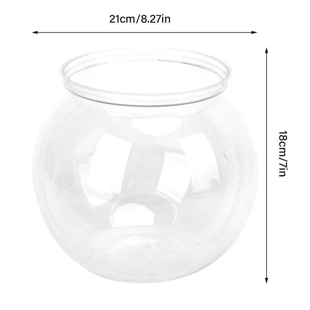 Impact Resistant Mini Fish Tank Round Heavy Duty Transparent Fish Tank Plastic Transparent Betta Fish Bowl Decorations