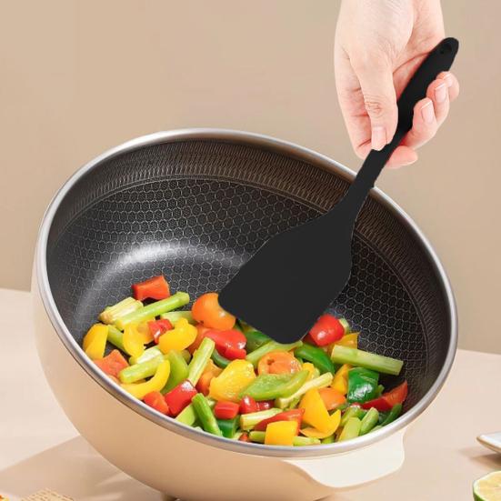 Food Grade Silicone Shovel Non-Scratch Spatula for Non-Stick Pans High Temperature Resistant Ergonomic Anti-Slip Handle Flexible Flipping Tool