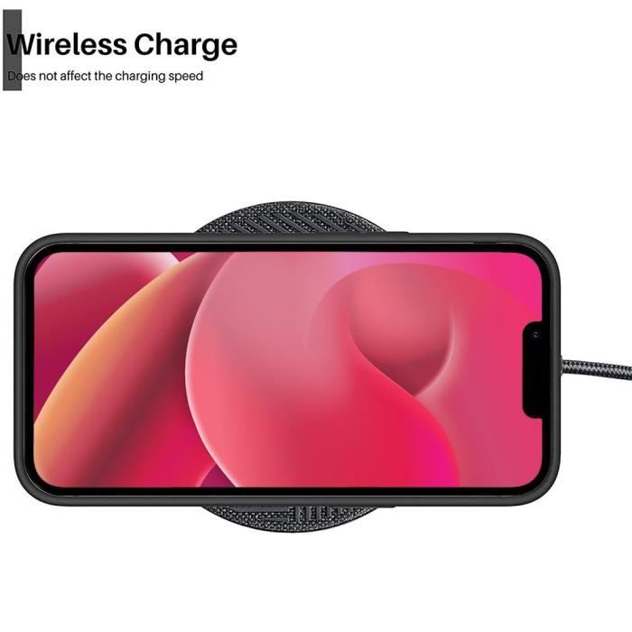 Coque de Protection - E.F.CONNECTION - pour iPhone 14 - Silicone Noir - 2 Verres Trempés - Slim et Résistante