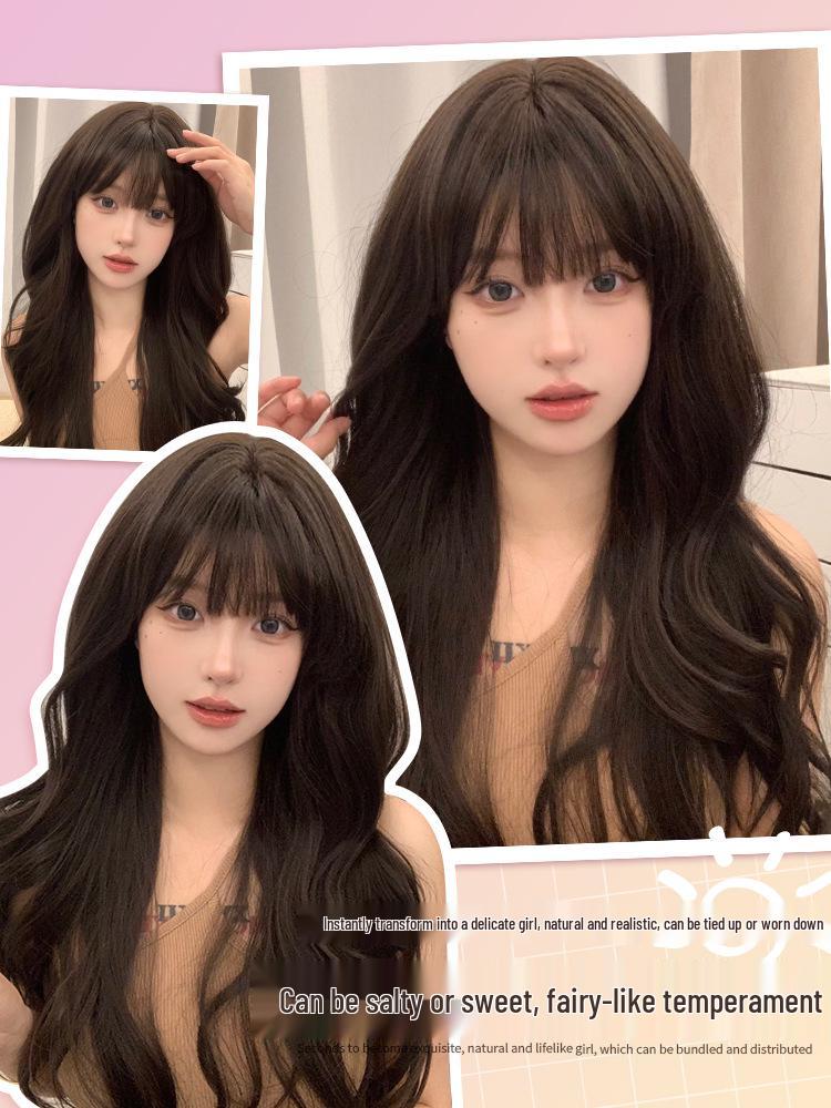 Long Curly Wig with Air Bangs - Realistic Lolita Style