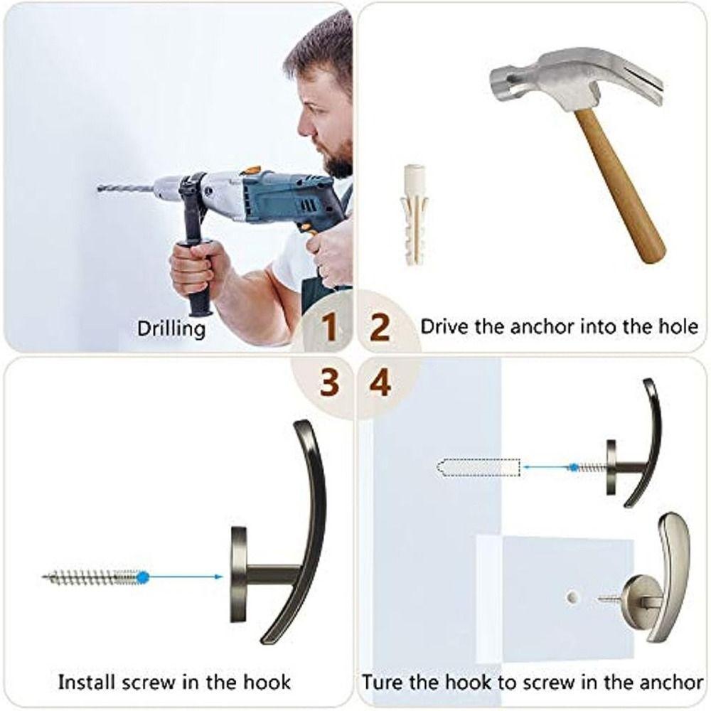 Retro Window Curtain Hooks Practical Clothes Hanger Metal Wall Hanger  Sundries Organizer