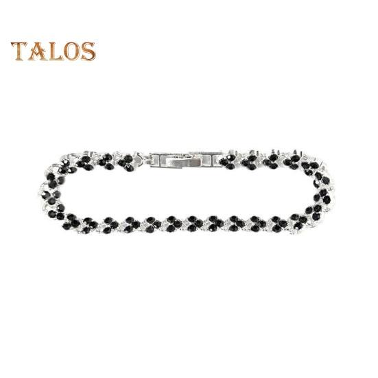 

Женский браслет с пряжкой в стиле ретро, белый, черный, искусственный кристалл, форма сердца, кубический цирконий, формальные украшения для выпускного вечера, коктейльной вечеринки, невесты, запястье чёрный