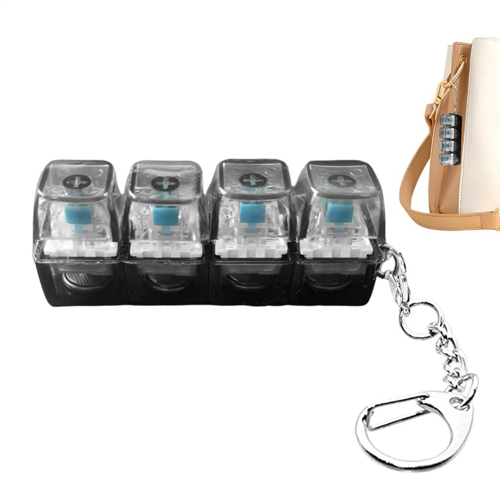Keyboard Fidget Toys Transparent Lights Keycap Keychain Stress Relief Fingertip Gadget Decompressions Toys Clicker Fidget Toy