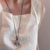 Metal Horse Pendant Necklace For Women Simple Adjustable Long Rope Sweater Chain  Versatile Accessories