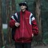 Outdoorjacke mit japanischem Farbblock-Muster und Stehkragen für Herren – Retro, trendig und lockere Passform.