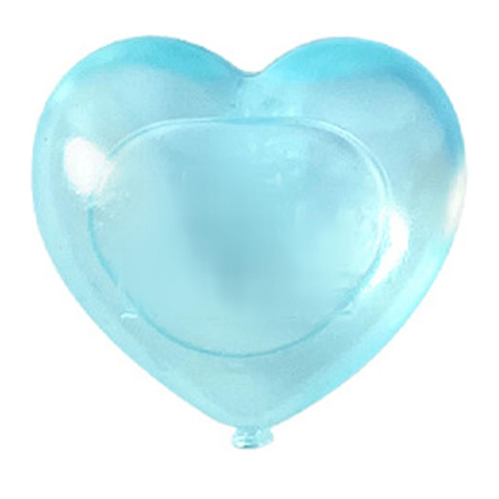 15PCS Reusable Ice Cube Cute Cartoon Heart Shaped Refreezable Washable Plastic Ice Cubes for Making Cold Drink Blue