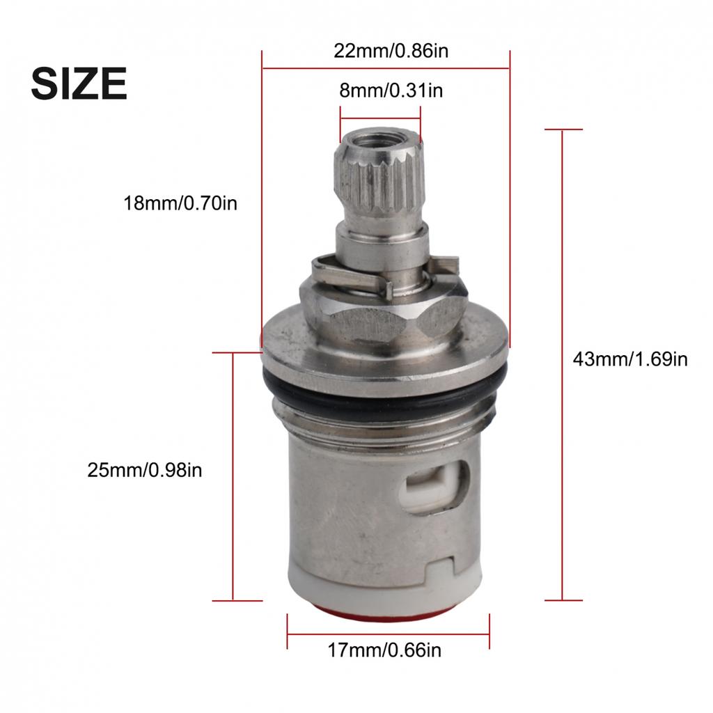 304 Stainless Steel Valve Cartridge for Reliable Bath Kitchen Faucet