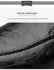 Men's 2025 New Genuine Leather Slip-On Casual Black Shoes - Breathable and Business-Ready