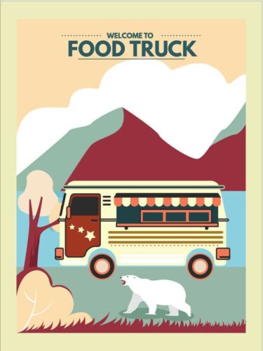 Добро пожаловать в Фудтрак Винтажная Ретро Металлическая Вывеска Алюминий 20x30cm（7.8x11.8inch）