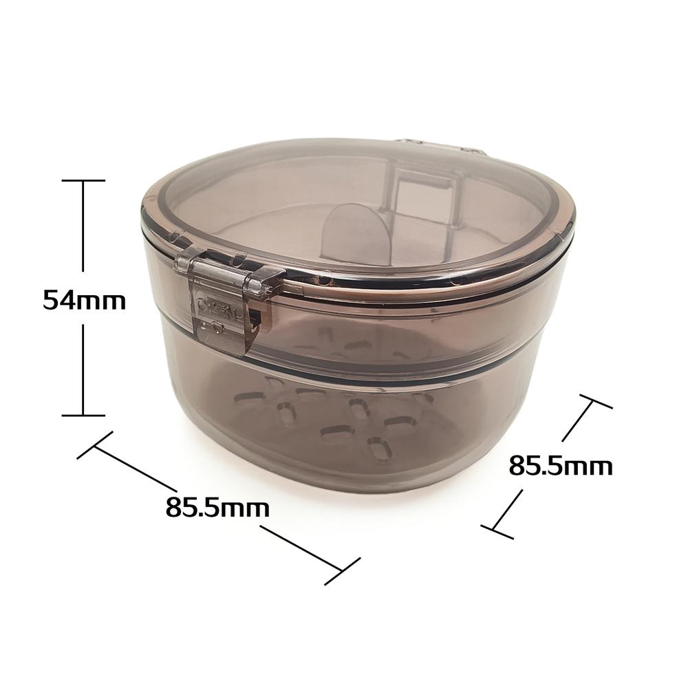 New Double Layer Braces Box Draining Transparent Denture Cleaning Box Sealed Mini Orthodontic Retainer Case